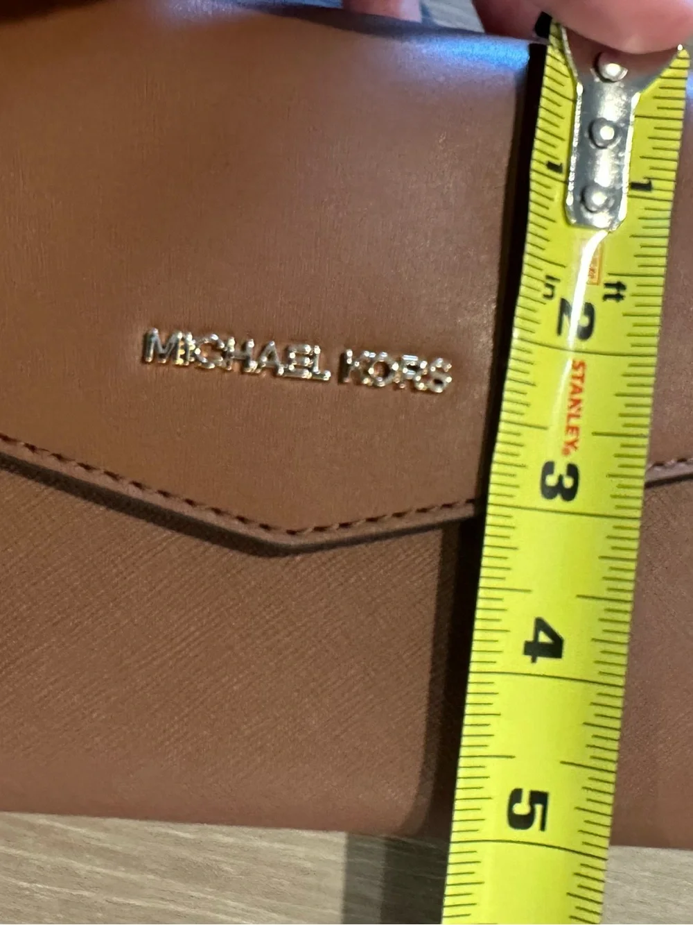 Michael Kors Saffiano Leather Small Crossbody Bag Luggage Brown NWOT